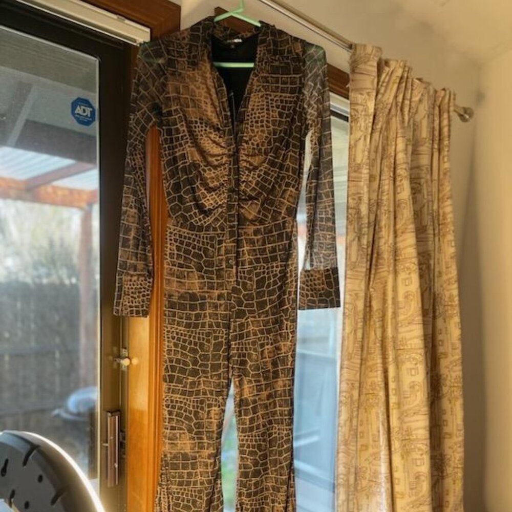 Fashion Nova Lepoard Jumpsuit-Size M-Fits like a Small-Never Worn